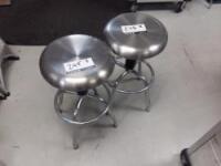 Lot of (2) Adjustable Stainless Steel Stools