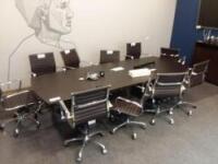 (1) Large Conference Table 120in L x 48in w X 28in H w/ 10 Chairs