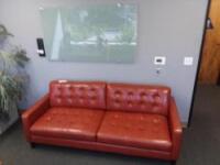 (1) Leather Sofa 32in H x 82in L x 36in D