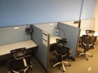 (1) Office Partition System w/ (4) Executive Chairs