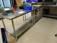 Lot (4) Assorted Stainless Steel Work Benches