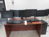Lot Consisting Of (8) Acer S231HL bid 23in Widescreen Ultra-Slim LED Monitors - Black, Mounted on, (4) SIIG Articulating Dual Monitor Desk Mounts, 13in to 27in