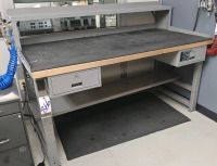 BUTCHER BLOCK TOP ADJUSTABLE HEIGHT WORKBENCH