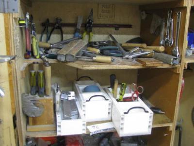 Lot Assorted Hand Tools in Bin