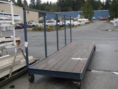 Metal Framed Material Cart w/ Wood Deck