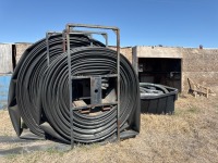 Assorted Hoses w/ Rack & Bin