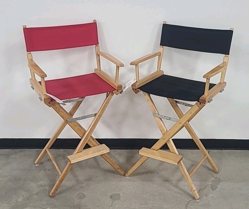 Black and Red Director's Chairs - Tall