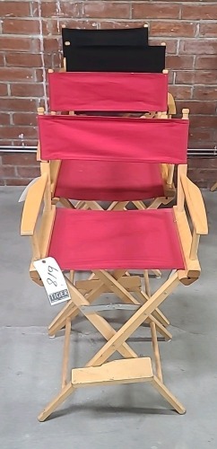 Red and Black Director's Chairs - Tall