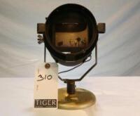 Bulls Eye Assemblage by Tom Foolery in Vintage Mole Richardson Studio Lamp from Warner Brothers
