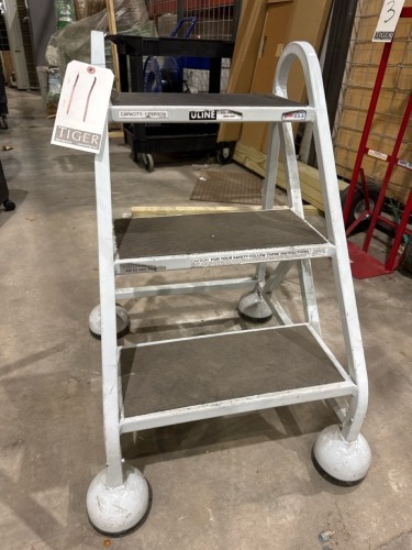 Uline Rolling 3-Step Stool