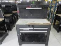 Kobalt 22in x 45in x 36in Heavy Duty Steel 3-Drawer Tool Storage Wood Table Workbench