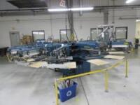 M & R Gauntlet Series II 12 Head Automatic Screen Printing Press