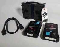 IDX VL-2 Plus 2 Bank Battery Charger w/ IDX CUE-D75 73Wh V-Lock Batteries