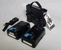 IDX VL-2 Plus 2 Bank Battery Charger w/ IDX Duo 150Wh V-Lock Batteries