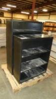 Lot (1) Metal 3 Shelf Bookcase and (1) Metal 4 Shelf Bookcases