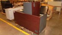 Lot (3) Metal Frame L Shape Office Desk W/ Wood Top and (6) Metal Frame Desks W/ Wood Tops