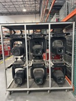 (6) Clay Paky Scenius High End Moving Spot Lights w/ Rolling Mount Rack
