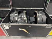 (3) Ashen White Dome Fixtures w/ Rolling Road Case