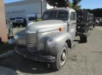 1949 International, VIN- ?, Stake Side Flat Bed, Body Appears Complete, Running And Marker Lights Intact, Manual Trannie, Split Windshield,