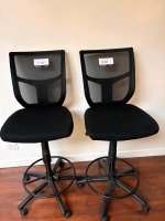 (2) Armless Mesh-Back Work Stools