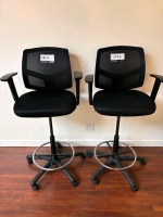 (2) Mesh-Back Work Stools