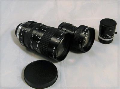 Pentax TV Zoom Lens 12.5-75mm 1:1.8 Includes Cosmicar TV Lens 8mm and 8mm 25.5 1:1.4 Lens