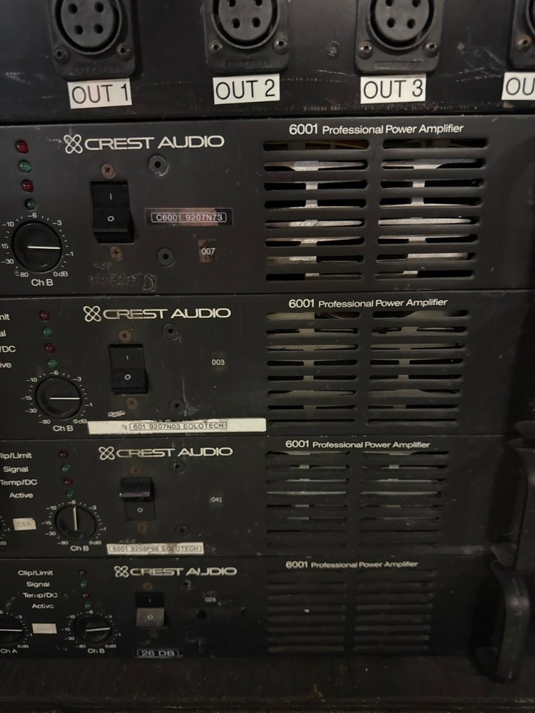 Crest and Meyer Amplifier Rack System