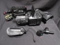Sony 4K Super 35mm Exmor CMOS sensor NXCAM Camcorder with 4K/2K RAW Recording Options with Vocas Camera Plate