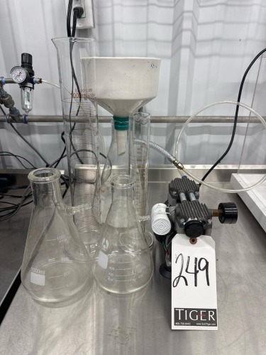 Oil Free Vacuum Pump & Assorted Glassware