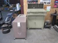 Warehouse Desk and Cabinets
