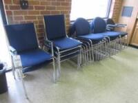 Blue Cloth Stackable Chairs