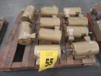 LOT (10) BALDOR/RELIANCE SUPER ELECTRIC MOTORS, CAT NO. EM3218TM 5 HP, 208-230/460 VOLTS, 1750 RPM, 184T FRAME